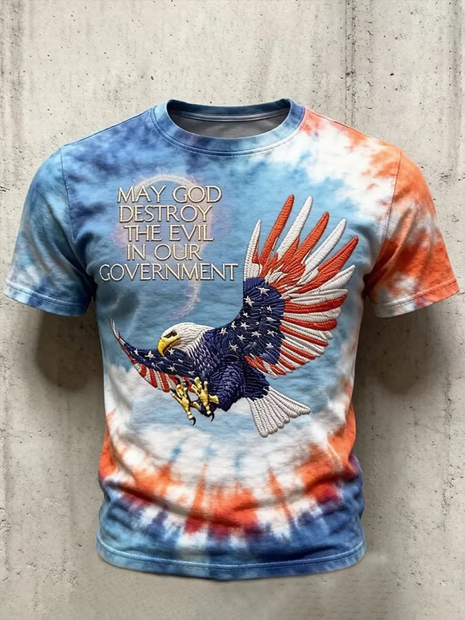 Men'S Casual Crew-Neck T-Shirt With U.S. 250th Anniversary Print