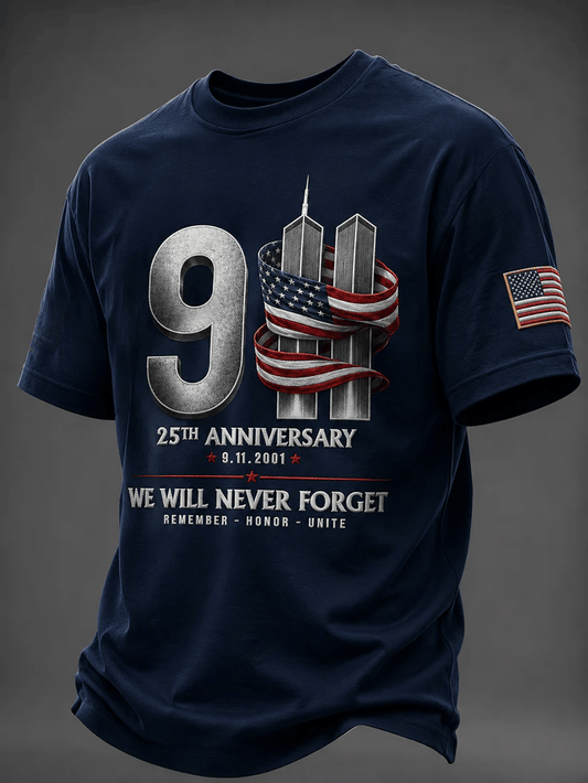 Men's 9.11 Never Forget Printing  T-Shirts