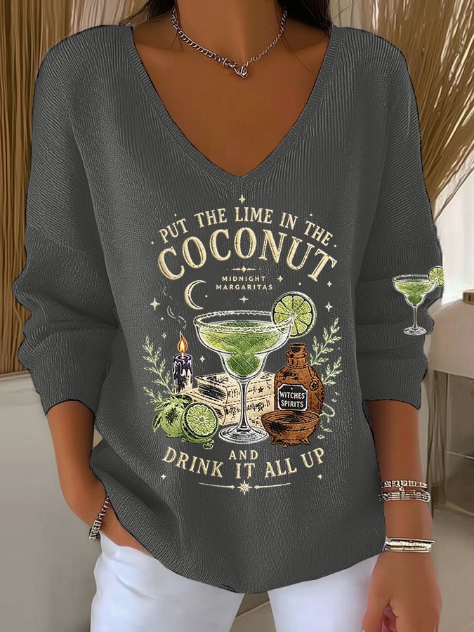 Women's Midnight Margaritas Print Casual Sweatshirt