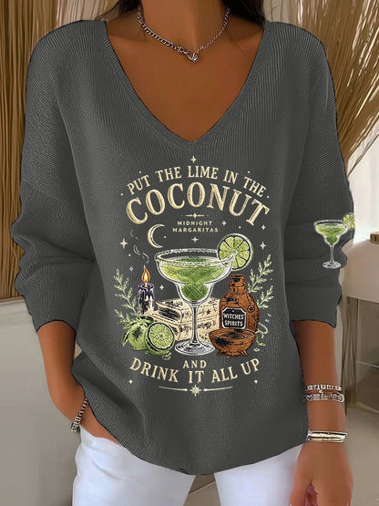 Women's Midnight Margaritas Print Casual Sweatshirt