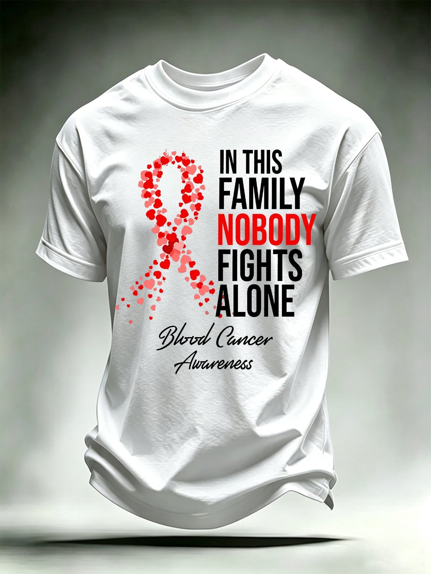 Men's IN THIS FAMILY NOBODY FIGHTS ALONE Print T-Shirt