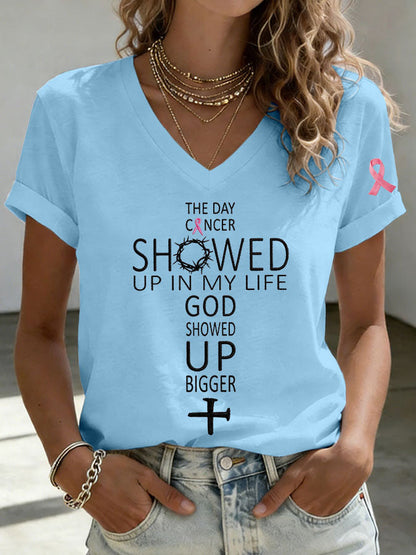 Women'S Breast Cancer Awareness Printed Casual T-Shirt