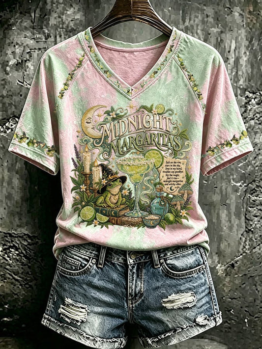 Women's Midnight Margaritas Print Casual T-shirt