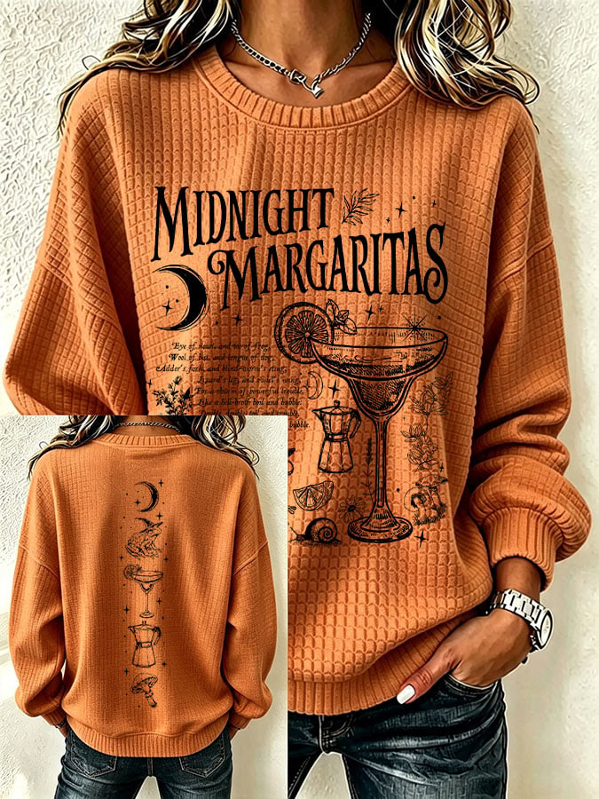 Women's Midnight Margaritas Print Hooded Sweatshirt