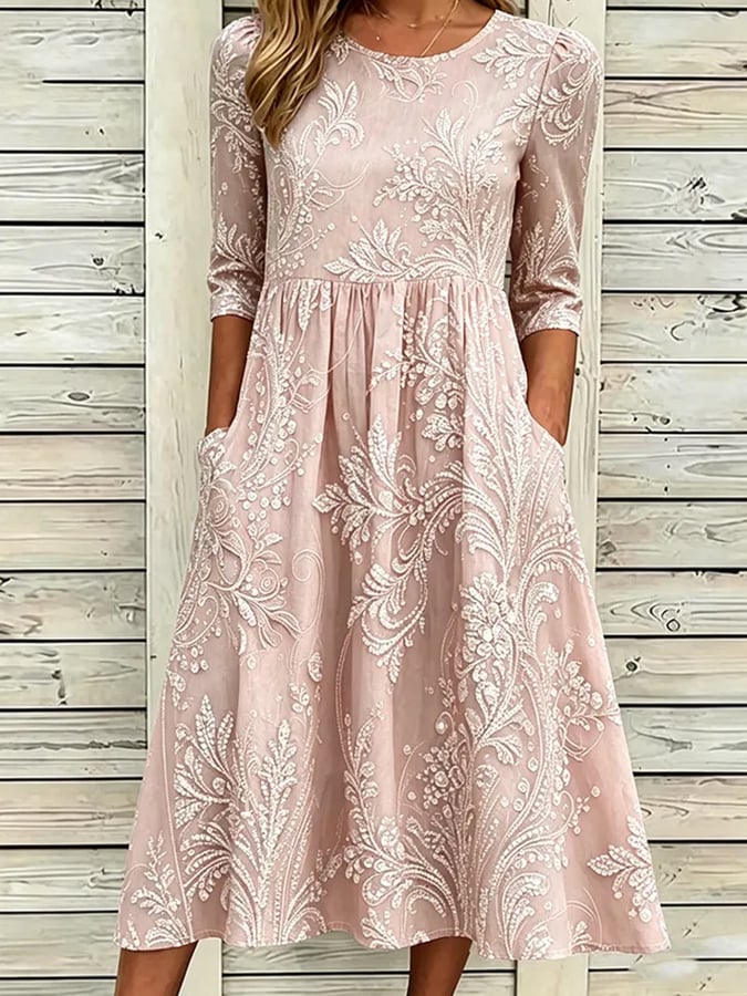 Women's  Floral Cotton-Linen Print Skirt
