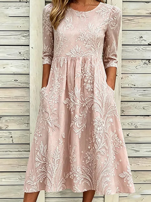 Women's  Floral Cotton-Linen Print Skirt
