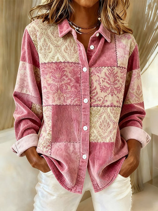 Women's Pink Floral Print Casual Shirt