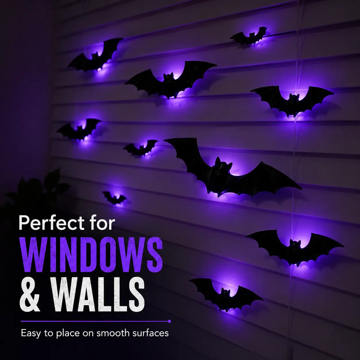 🦇3D Bat Light LED Decorations, 12pcs/24pcs Halloween Spooky Ornaments