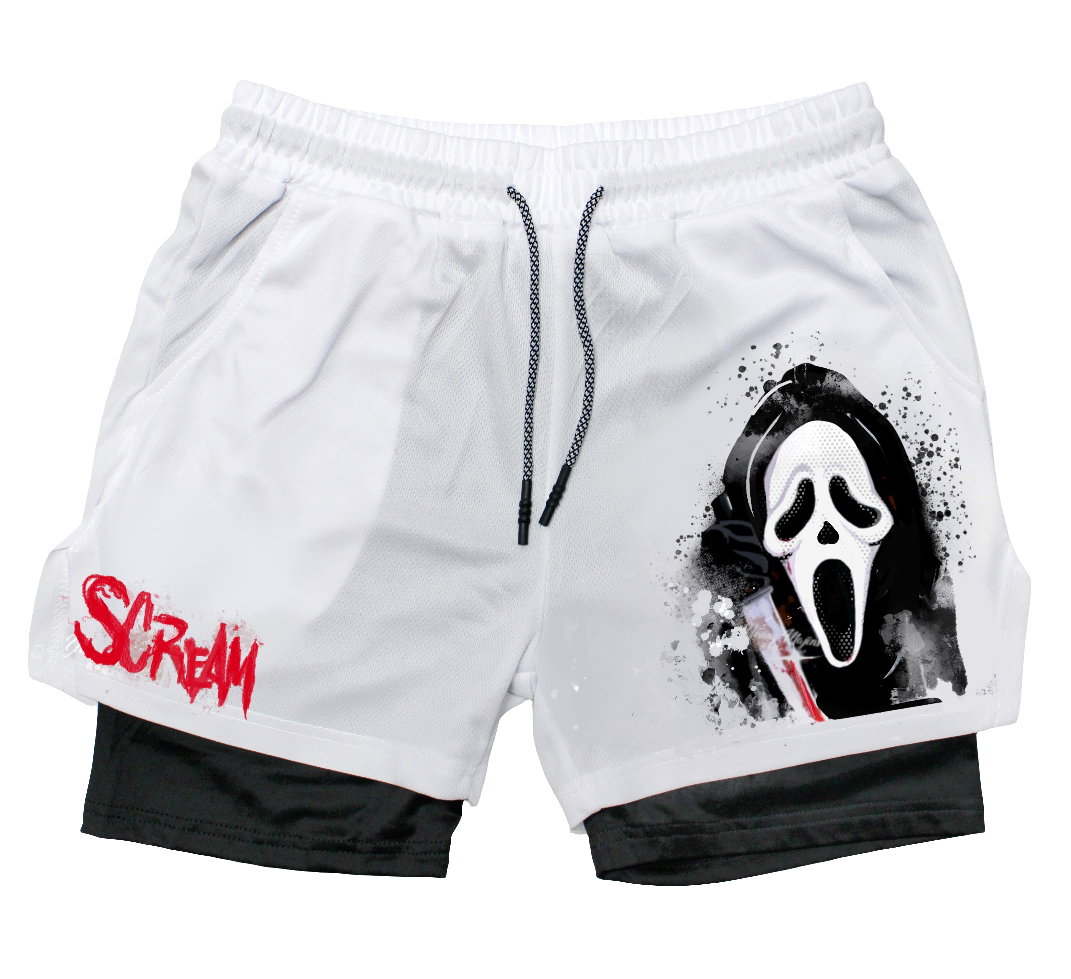 Ghost Face " Halloween" Gym Shorts
