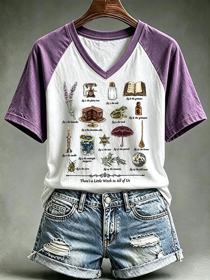 Women's There's A Little Witch In All Of Us Print Casual T-shirt