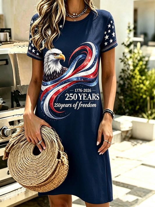 Women's Casual 250th Anniversary Commemorative Print Dress
