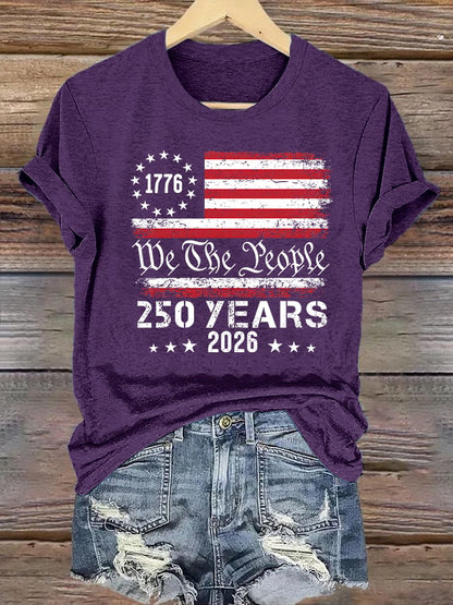 Women's  250 YEARS Print Round-Neck T-Shirt