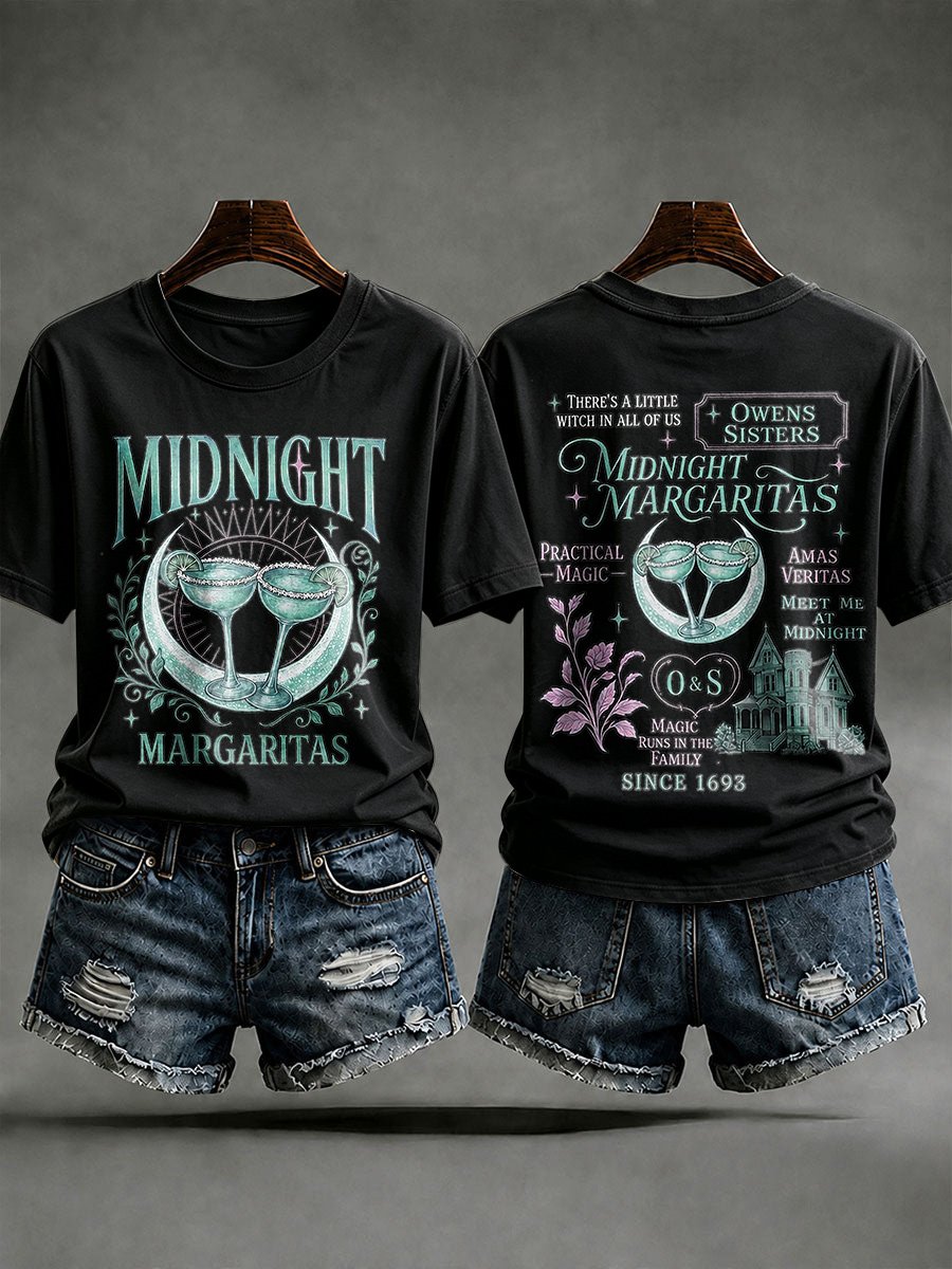 Women's Midnight Margaritas Print Casual T-shirt