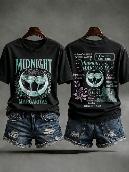 Women's Midnight Margaritas Print Casual T-shirt