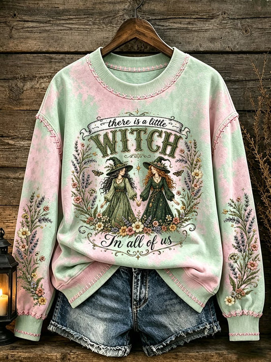 Women's There Is A Little Witch In All Of Us Print Casual Sweatshirt
