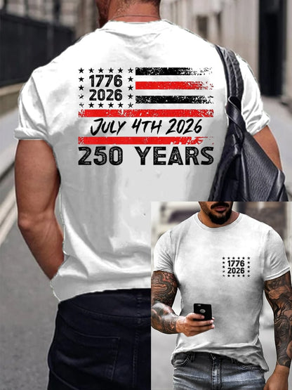 Men's American 250th Anniversary Printed Casual T-Shirt