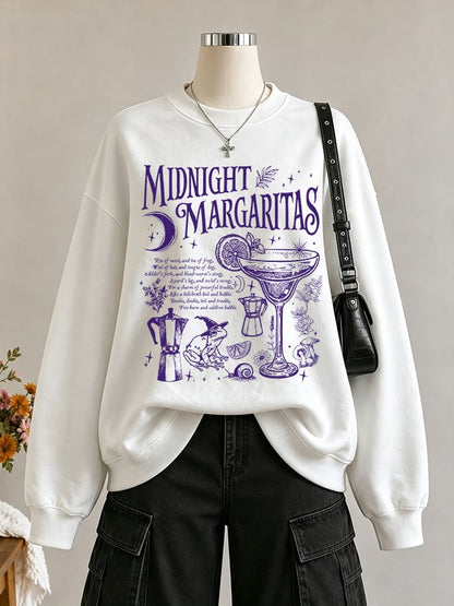 Women's Midnight Margaritas Print Casual Sweatshirt