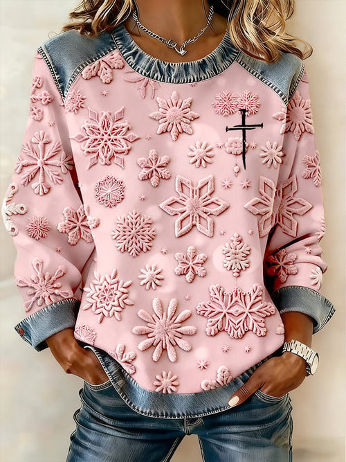 Women's Casual Pink Plaid Sweatshirt