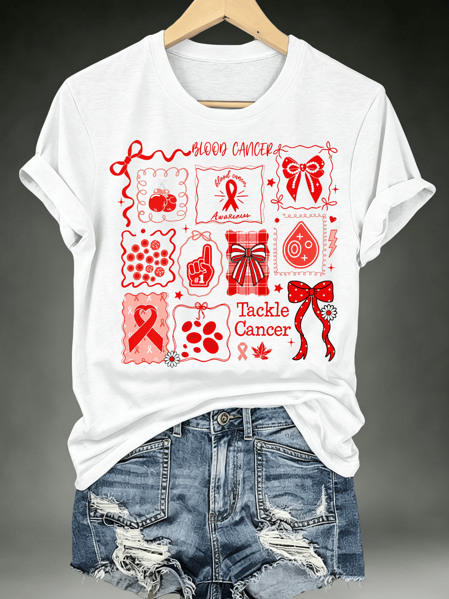 Women's Tackle Cancer Print T-Shirt