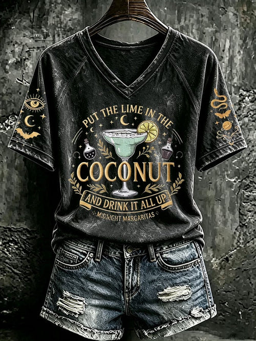 Women's Midnight Margaritas Print Casual T-shirt