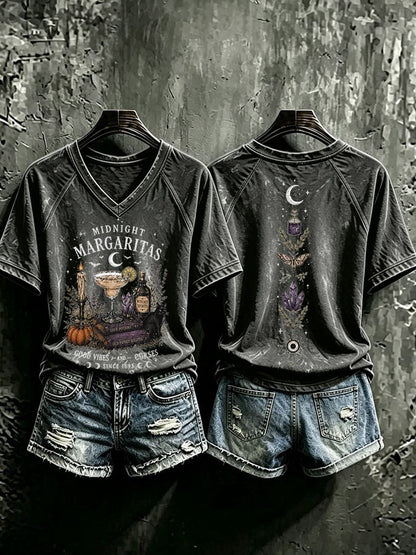 Women's Midnight Margaritas Print Casual T-shirt
