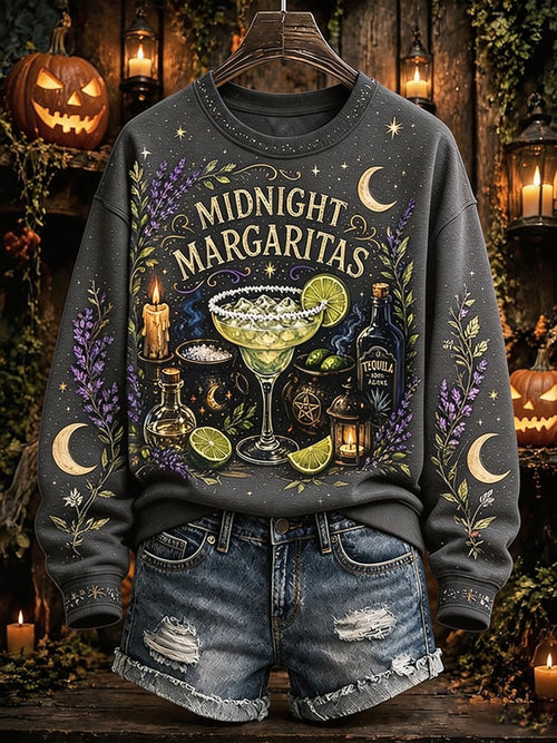 Women's Practical Magical Halloween Print Crew Neck Sweatshirt
