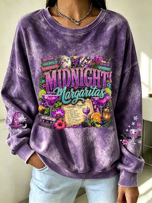 Women's Midnight Margaritas Print Casual Sweatshirt