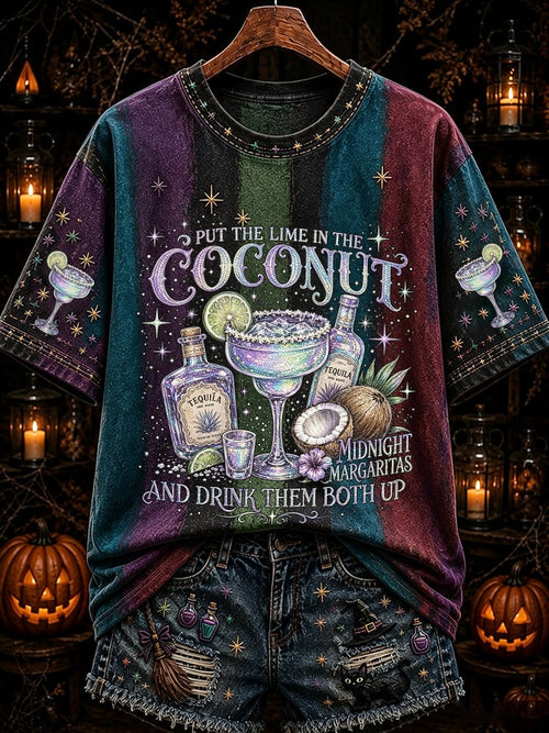 Women's Midnight Margaritas Print Casual T-shirt
