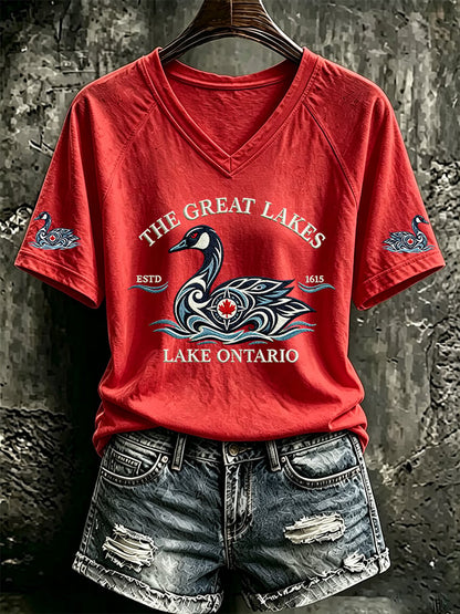 Women's Casual Printed Short-Sleeve T-Shirt