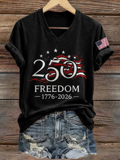 Women's America 250 Years 1776-2026 Print Casual T-shirt