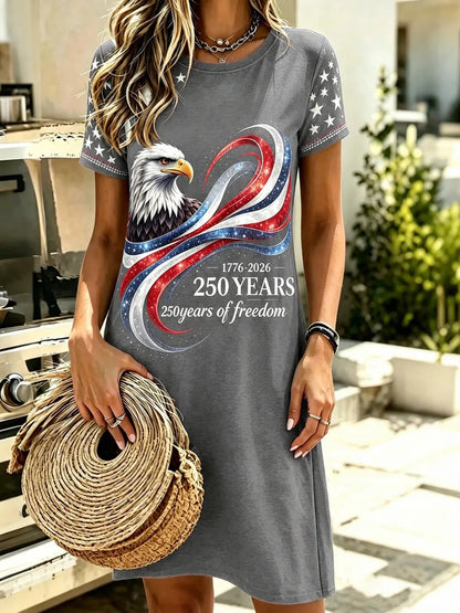 Women's Casual 250th Anniversary Commemorative Print Dress