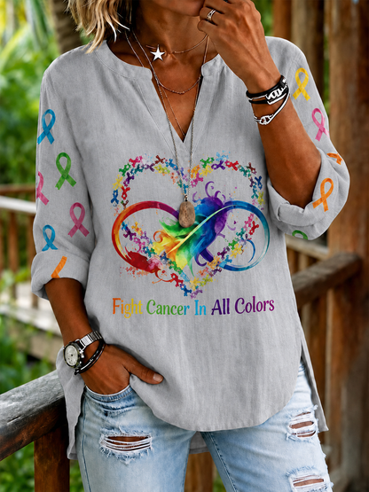 Women's Fight Cancer In All Colors casual shirt