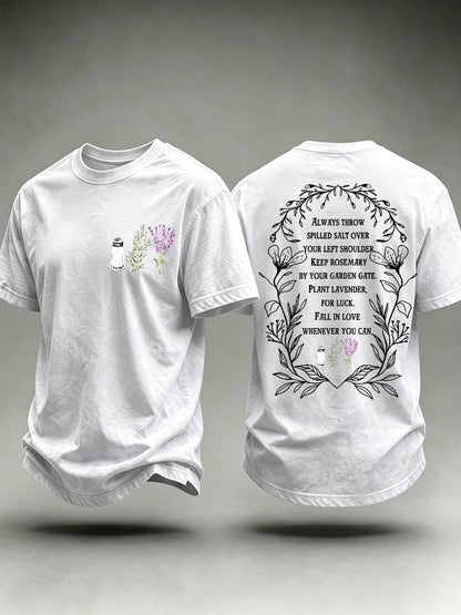 Men's Always Throw Spilled Salt Over Your Left Shoulder Print Casual T-shirt