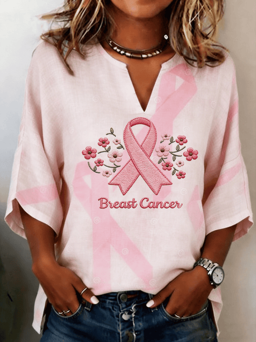 Women's Breast Cancer Awareness Print Shirt