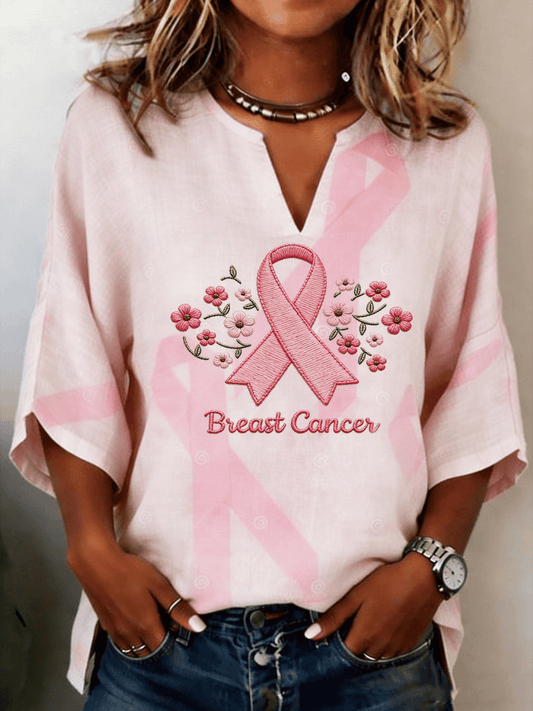Women's Breast Cancer Awareness Print Shirt