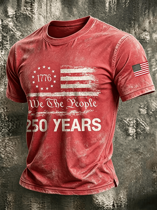 Men's  American 250 Print Casual T-shirt