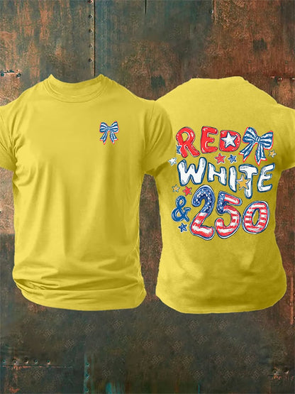 Men's  RED WHITE &250  Print  T-Shirt