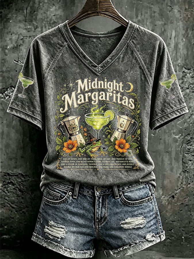 Women's Midnight Margaritas Print Casual T-shirt