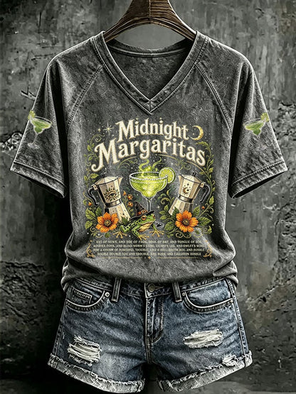 Women's Midnight Margaritas Print Casual T-shirt