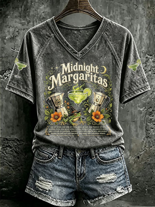 Women's Midnight Margaritas Print Casual T-shirt
