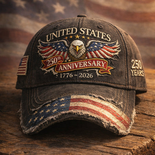 United States 250th Anniversary 1776-2026 Vintage Distressed Baseball Cap