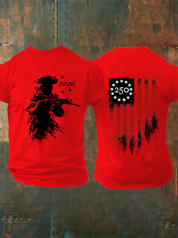 Men's 250 YEARS Round-neck Printed T-Shirt