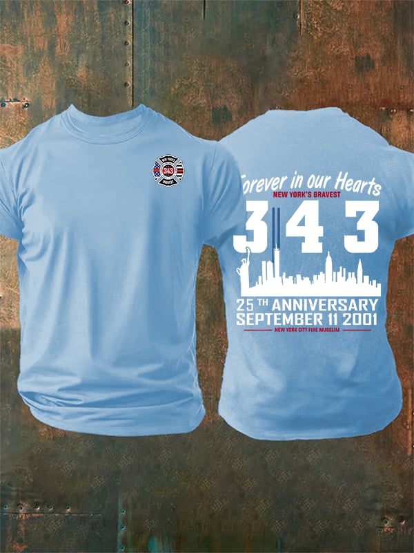 Men's 25th Anniversary 9/11 Memorial, 343 Hero Tribute Tee