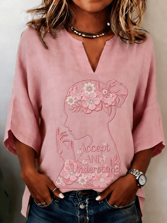 Women's Breast Cancer Awareness Print Shirt