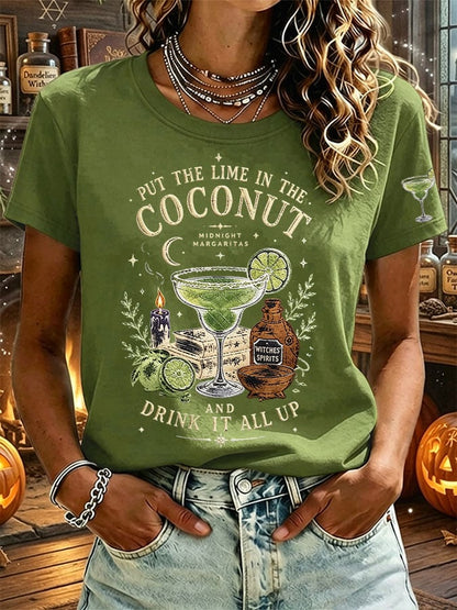 Women's Midnight Margaritas Print Casual T-shirt