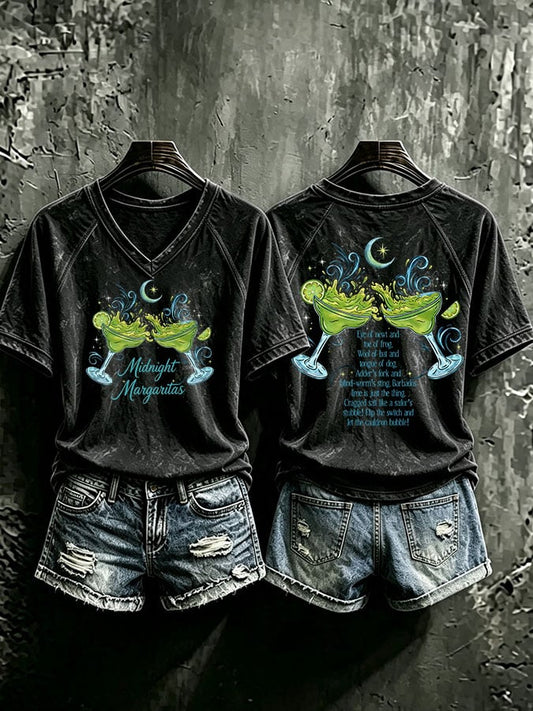 Women's Midnight Margaritas Print Casual T-shirt