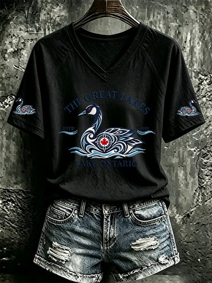 Women's Casual Printed Short-Sleeve T-Shirt