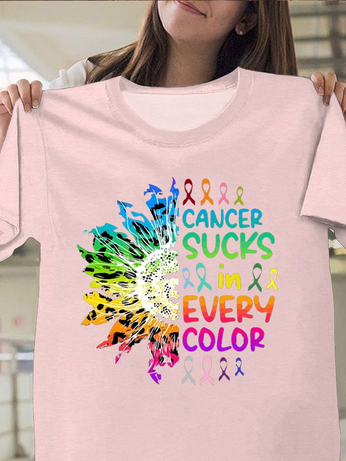Women's Fight Cancer in All Colors Breast Cancer Awareness T-Shirt