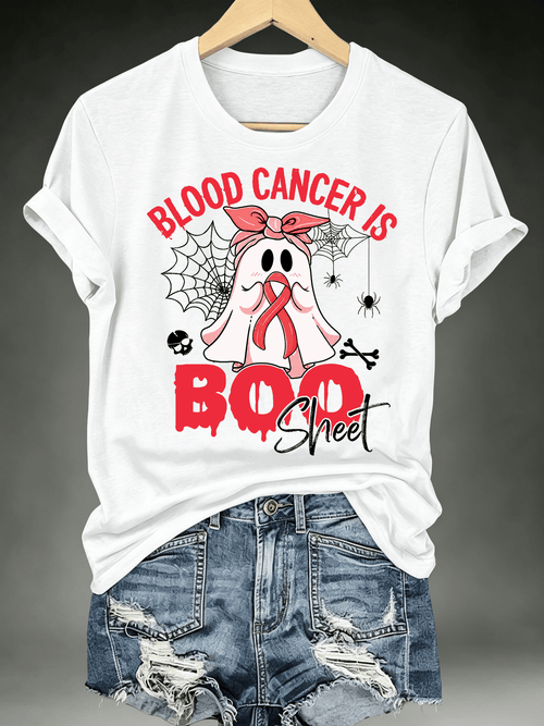 Women's BLOOD CANCER IS BOO SHEET Print T-Shirt