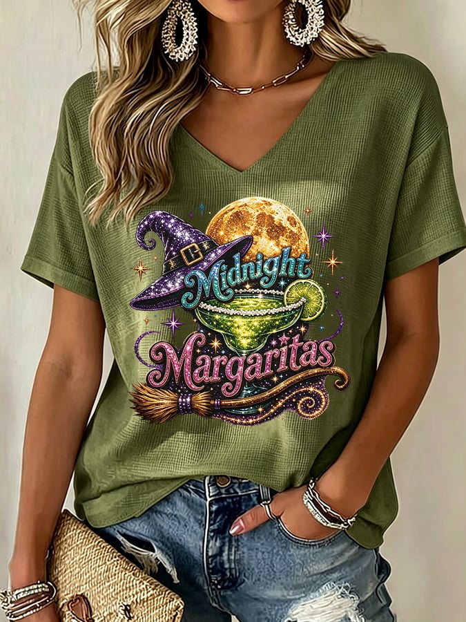 Women's Midnight Margaritas Print Casual T-shirt